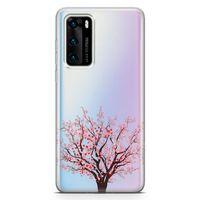 Huawei P40 Kılıf Kiraz Tomurcuk Arka Kapak Koruma Desenli Full Koruyucu