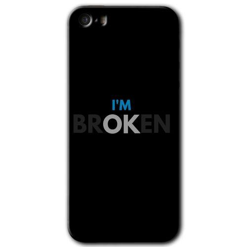 MRCİLETİSİM iPhone 5 Kılıf HD Desen Baskılı Arka Kapak + Temperli Cam - Im Broken