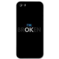 MRCİLETİSİM iPhone 5 Kılıf HD Desen Baskılı Arka Kapak + Temperli Cam - Im Broken