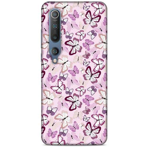 Xiaomi Mi 10 Kılıf Kelebek Etkisi (2) Kabı Mor Beyaz