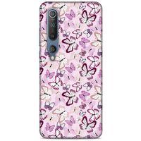 Xiaomi Mi 10 Kılıf Kelebek Etkisi (2) Kabı Mor Beyaz