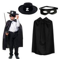 Zorro Pelerin Şapkası Ve Maske Seti Çocuk Boy