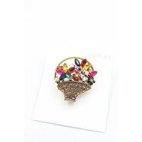 Çiçek Sepeti Broş - Bronz