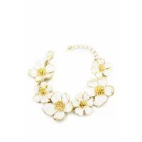 Mineli Çiçek Bileklik - Krem