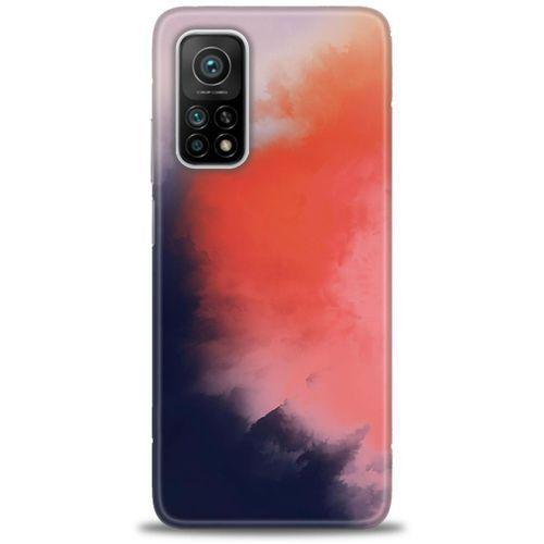 Xiaomi Mi 10T Kılıf HD Baskılı Kılıf - Sisli Turuncu + Tam Ekran Koruyucu