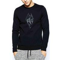 Skyrim 4k Minimalistic Baskılı Siyah Erkek Sweatshirt