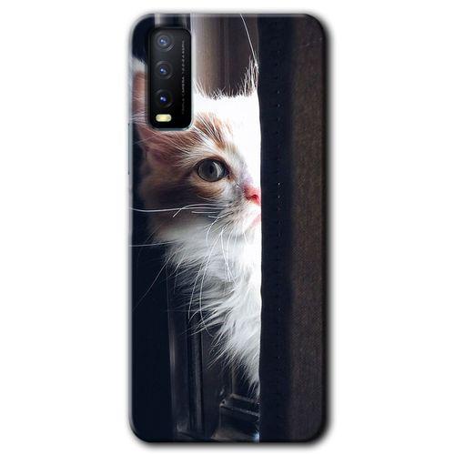 Vivo Y11s Kılıf HD Desen Baskılı Arka Kapak - Kedi Bakışı
