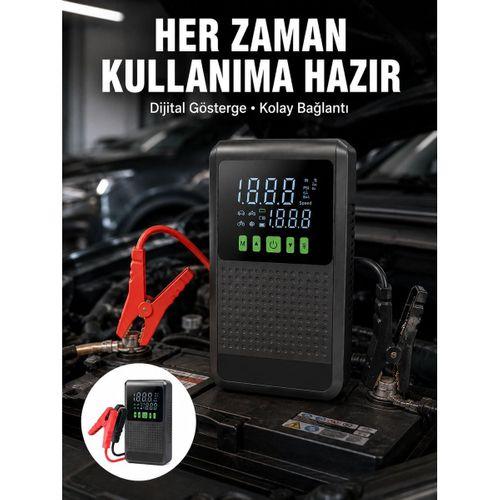 Taşınabilir Araç Akü Şarj Takviye Cihazı 150 Psı Dijital Kompresör Yeni Nesil