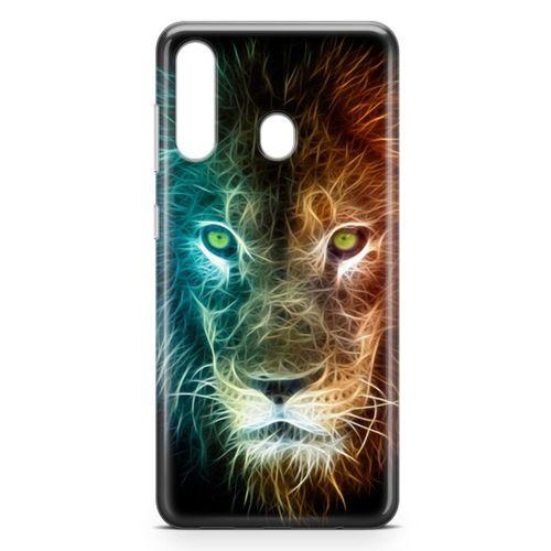 Samsung Galaxy A20s Kılıf Neon Aslan Arka Kapak Koruma Desenli Full Koruyucu