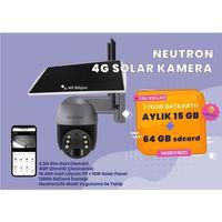 Neutron 3mp 360 derece 1 Yıllık Sim Kart + Hafıza Kartı Dahil 4.5G, 64GB SD Kart Dış Mekan Solar Gün