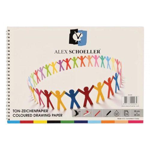 ALEX SPİRALLİ FON BLOKNOT 25X35CM 15 ' li 120 GR (ALEX-841 )
