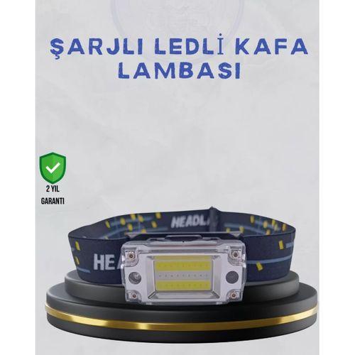 Kompakt Led Kafs Feneri Usb Şarjlı Manyetik 2 Işık Modlu 215 Lümen