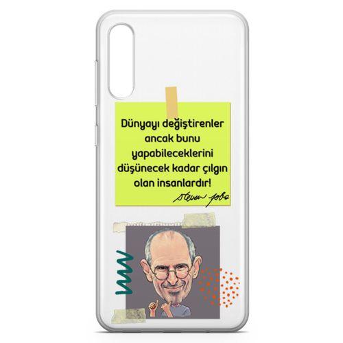 Samsung Galaxy A50 Kılıf Caps Steve Jobs Arka Kapak Koruma Desenli Full Koruyucu