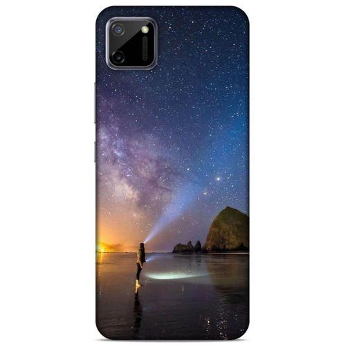 Lopard Oppo Realme C11 Uyumlu Kılıf Gece'S (21) Koruyucu Kapak Sarı Mavi