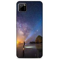 Lopard Oppo Realme C11 Uyumlu Kılıf Gece'S (21) Koruyucu Kapak Sarı Mavi