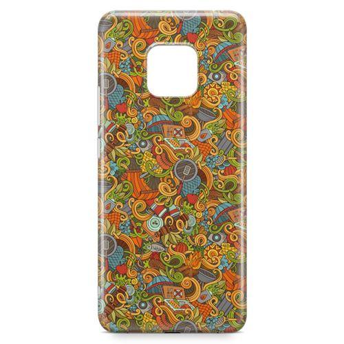 Huawei Mate 20 Pro Kılıf Doodle Piknik Seti Arka Kapak Koruma Desenli Full Koruyucu