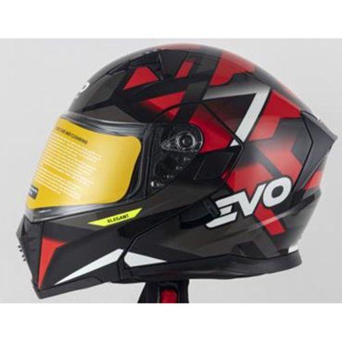 SEVGENT Kask Çenesi Açılır Gözlüklü Evo Kırmızı-Gri-Siyah 90601 -M-