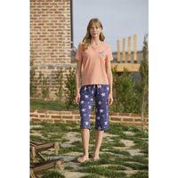 Deniz Yıldızı Desenli Ve Baskılı Önü Düğmeli "listen The Song Of The Sea" Kapri Takımı