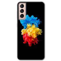 Samsung Galaxy S21 Plus Kılıf HD Desen Baskılı Arka Kapak + Temperli Cam - Black 1
