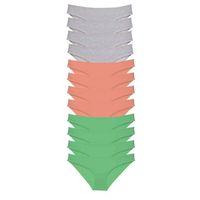 12 Adet Süper Eko Set Likralı Kadın Slip Külot Gri Pudra Yeşil