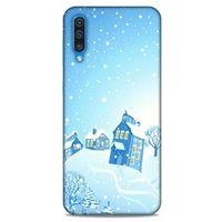 Samsung Galaxy A50 Kılıf Snowix (24) Darbe Emici Kılıf Beyaz Mavi