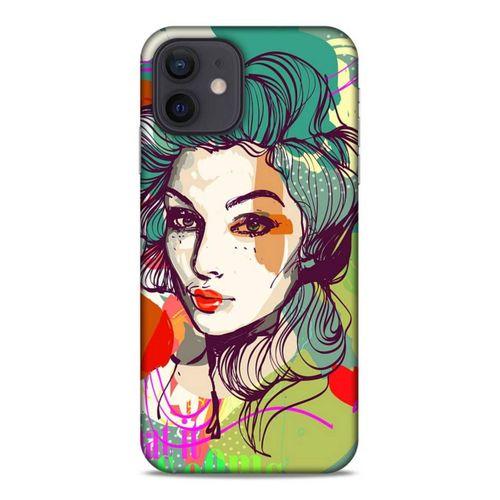 Lopard Apple iPhone 12 Uyumlu Kılıf Sürreal Yüzler ♀ (26) Tpu Silikon Kılıf Desenli