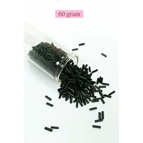 Uzun Boru Kesme Boncuk Çap 2mm Uzunluk 10 mm - 60 Gram - Siyah - BNC280