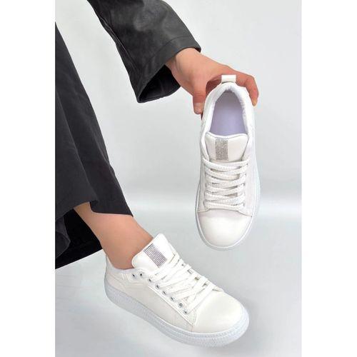 Yier Beyaz Cilt Bağcıklı Spor Ayakkabı