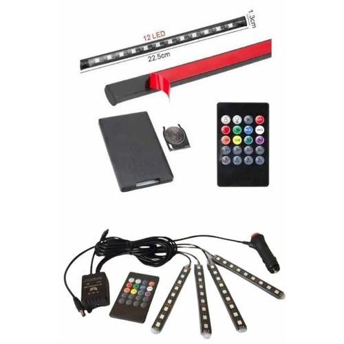 Rgb Işıklı Araç İçi Aydınlatma Kumandalı 12'li Led Işık Renk Değiştirebilen