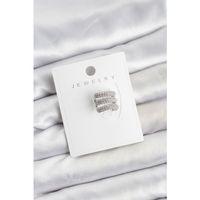 Pirinç Gümüş Renk Zirkon Taşlı Earcuff Kıkırdak Küpe - TJ-BKP11624