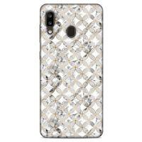 Mermer Desenli (37) Tema Silicone Cover Gümüş Gri Samsung Galaxy A20 Kılıf
