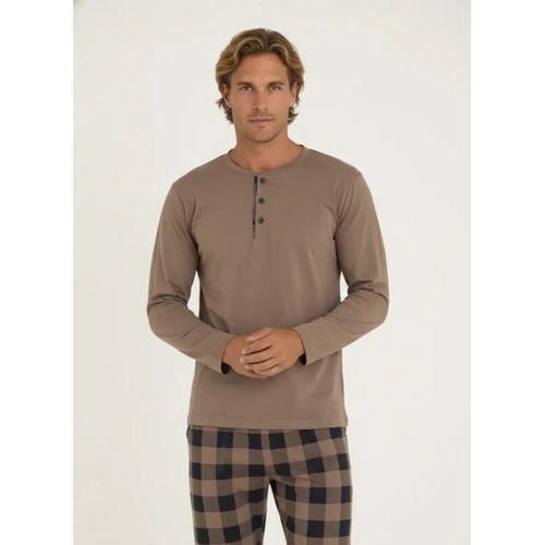 Kly Erkek Pijama Takımı Kahve Rengi 9221 |yoncatoptan