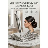 8'li  Profesyonel Alüminyum Saç Pensi Seti Metal Toka Saç Pensi 720577