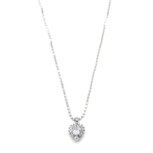 Ezme Zincir Taşlı Kolye - Gümüş