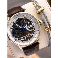 Daniel Klein Deri Kordon Otomatik Mekanizma Metap Ve Güneş Kadranlı Erkek Kol Saati+Bileklik 14013.5