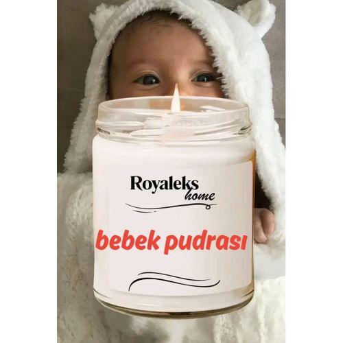 Doğal Özel Seri Kokulu Dekoratif Kavanoz Mum 210 cc - Bebek Pudrası - RYL