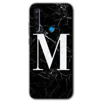 Xiaomi Redmi Note 8 HD Baskılı Kılıf + 9D Tam Ekran Koruyucu - Siyah Mermer Desenli N Harfi