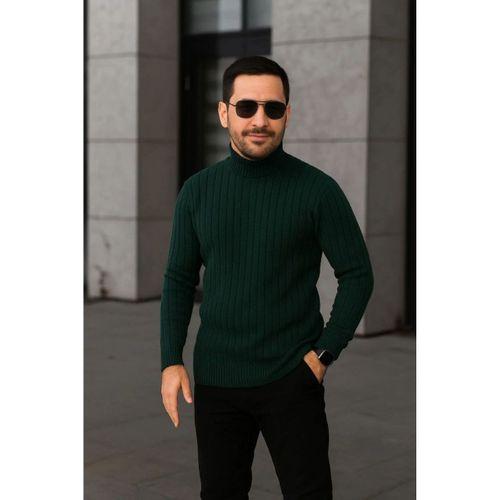 Erkek Fitilli Triko Kazak 3lÜ Set Bej Haki Siyah Regular Balıkcı Yaka Tam Boğazlı Triko Seti Modeli Kazak