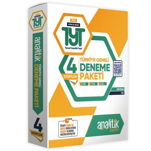 2026 TYT Analitik Deneme Paketi Dört 4lük Türkiye Geneli Değerlendirmeli Özgün Güncel Deneme Sınavı