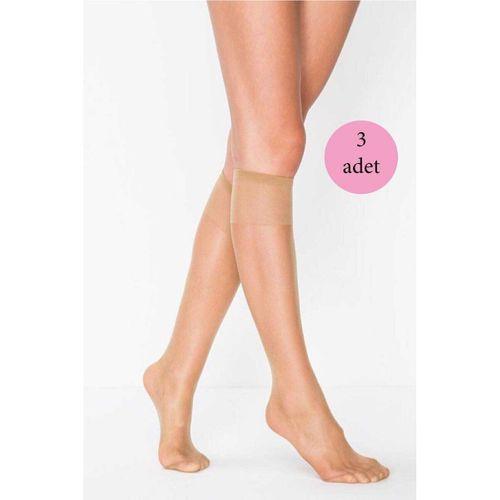 3 Adet Süper Ince 15 den Mat Pantolon Çorabı Bronz mudanis penti