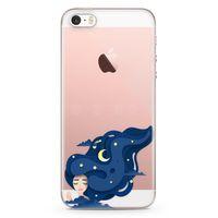 Apple iPhone SE Kılıf Origami Kadın Arka Kapak Koruma Desenli Full Koruyucu