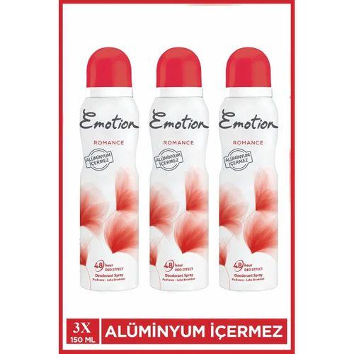 3 Adet Emotion Romance Kadın Vegan Deodorant 150 Ml Hızlı Kurur, Leke Bırakmaz