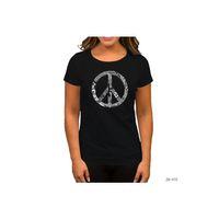 Music Love Peace Siyah Kadın Tişört