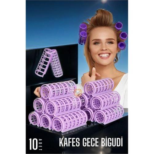 Kafes Gece Bigudisi Isısız Saç Şekillendirme Doğal Bukle Bigudisi 10 Adet 720025