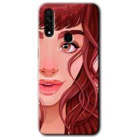 MRCİLETİSİM Oppo A31 Kılıf HD Desen Baskılı Arka Kapak + Temperli Cam - Kızıl Kız