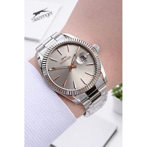 Slazenger İtalyan Tasarım Bileklik Hediyeli 2 Yıl Garantili 10 Atm Çelik Erkek Kol Saat ESL2583E370