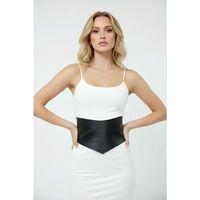 Siyah Kadın Kemer Geniş Suni Deri Korsaj Bel Kemeri - Brf1112