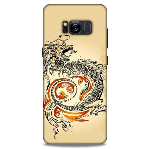Samsung Galaxy S8 Kılıf Dragons (27) Tasarımlı Kılıf Siyah Ejderha Dövmesi