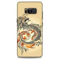 Samsung Galaxy S8 Kılıf Dragons (27) Tasarımlı Kılıf Siyah Ejderha Dövmesi