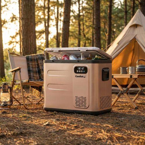 Coolist CLK60D 12/24V/220Volt 59 Litre Çift Bölmeli Outdoor Kompresörlü Bluetooth Bağlantılı Oto Buzdolabı